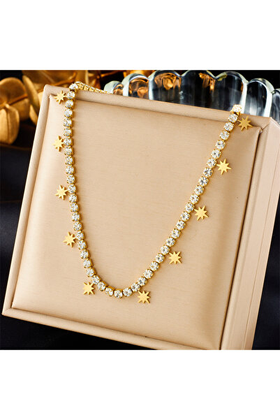 Choice قلادة N2483 DIEYURO 316L من الفولاذ المقاوم للصدأ على شكل نجمة خماسية ...