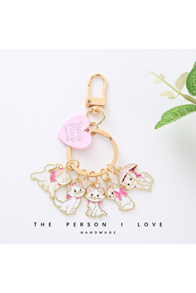 Choice 1 سلسلة مفاتيح على شكل قطة ماري من المينا، سلسلة مفاتيح لطيفة على شكل أنمي أرستوكاتس، حقيبة مدرسية للأطفال، سماعات إيربود.