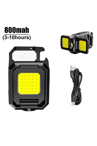 ZHIYU 800mAh Pack B Mini LED Flashlight 1000LM USB Rechargeable COB Work Lights IPX4 Waterproof Keychain L