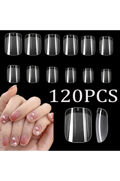 Choice عاجي 120/150 قطعة أظافر قدم قصيرة مربعة وهمية من الجل الناعم لتغطية كا...