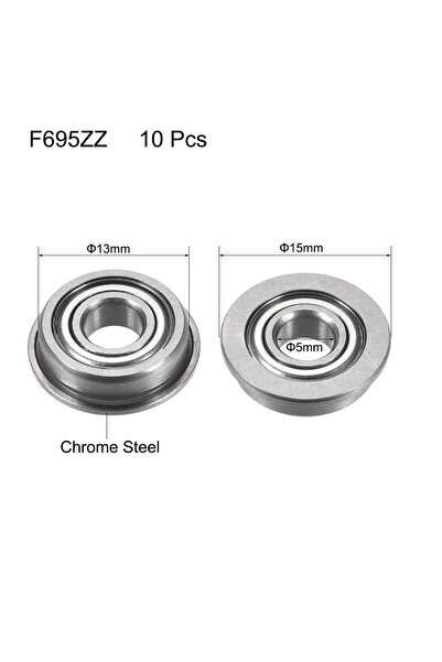Choice4 F695ZZ 5mmx13mmx4mm 10pcs Flange Ball Bearing F604ZZ F623ZZ F624ZZ F6...