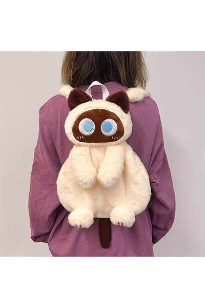 Choice cat backpack Black Cat Backpacks Big Eyes Kitten Doll Plush Kawaii Stuffed Animals Shoulder Bag Larg