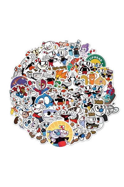 Choice 50pcs-Random 50PCS/Pack Hot Games Cuphead Mugman Stickers For Laptop Notebook Skateboard Computer Lu