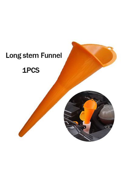 Choice New Car Long Stem Funnel Gasoline Oil Fuel Filling Tools Anti-splash Plastic Funnel Auto Accessor...