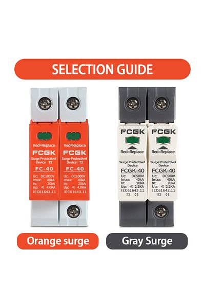 Choice Gray Surge 500vdc 2p Dc Spd 500v 600v 800v 1000v 20ka~40ka House Surge Protector Protective Low-volt