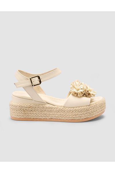 Cabani 100% Genuine Leather Beige Women's Sandals