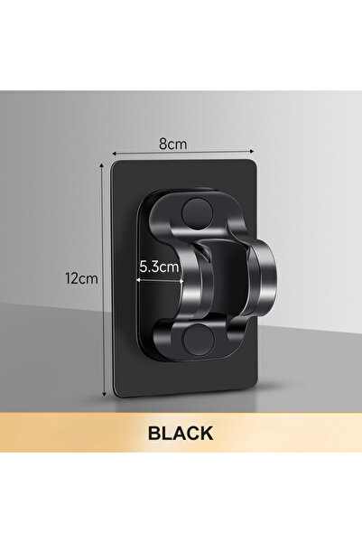 Choice حامل رأس دش عالمي أسود مثبت على الحائط بدون ثقب للاستخدام المنزلي قابل للتعديل ذاتيًا