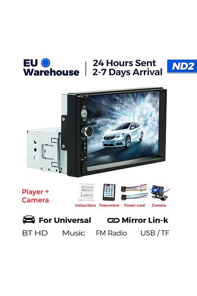 Choice ND2 CAM Universal 7 inch 1 Din Car Radio Stereo MP3 MP5 Multimedia Player Support SWC/AUX/BT/SD/USB/