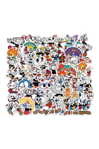 Choice 50pcs-Random 50PCS/Pack Hot Games Cuphead Mugman Stickers For Laptop Notebook Skateboard Computer Lu