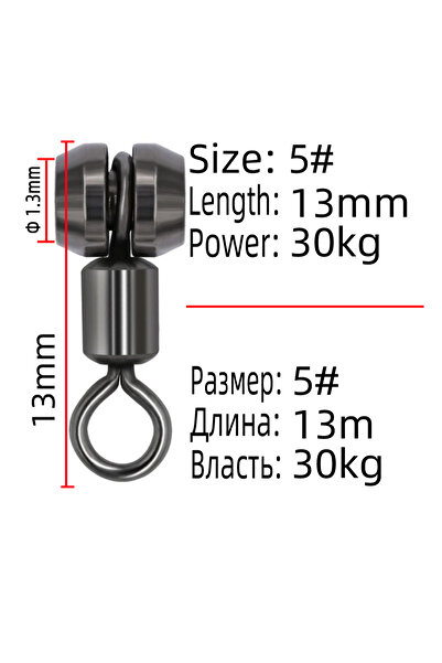 Choice 20 قطعة مقاس 5 20 قطعة من لوازم صيد الأسماك الدوارة ذات محمل كروي على ...
