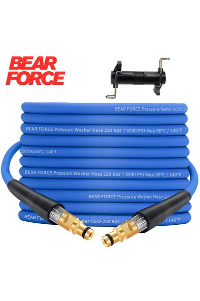 BEAR FORCE 10m/32ft Pressure Washer Replacement Hose Super Flexible Hose 3200 Psi Kink Resistant Hose For Ka...