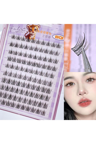 Choice4 B7693 10 Rows of Large Capacity Glue-free False Eyelashes Single Cluster 10-12MM C-curled Natural Se