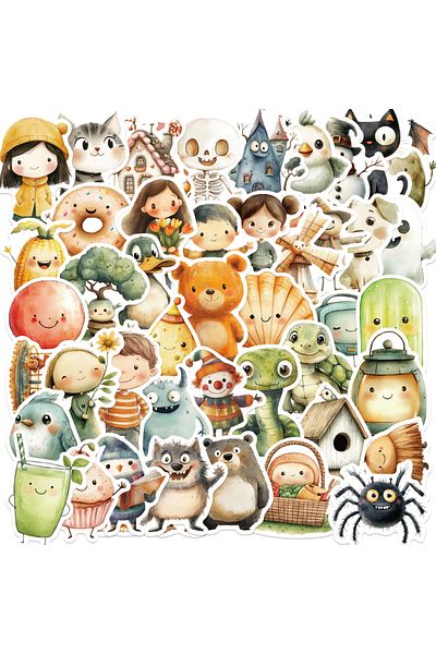 Choice 50PCS 50PCS Characters and Animals Collection Stickers DIY Diary Laptop Luggage Skateboard Graffiti