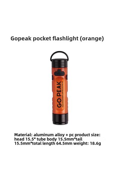 Choice Orange GO PEAK New Pocket Mini Flashlight Outdoor Key Clip Cap Ambient Led Long Endurance Disaster R