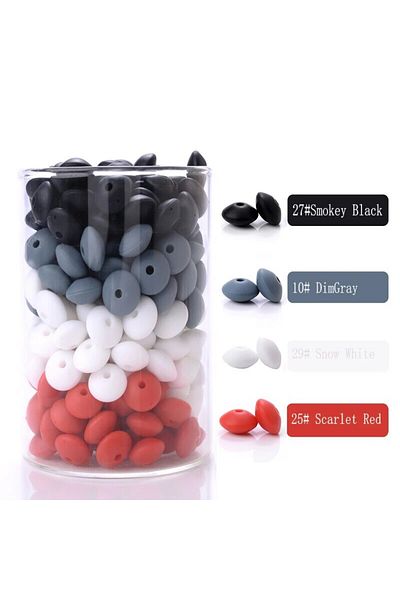 Choice النمط 7 50 قطعة/الوحدة 12 مم سيليكون فاصل الخرز ل DIY سحر حديثي الولادة الرضاعة إكسسوارات قلادة حزمة
