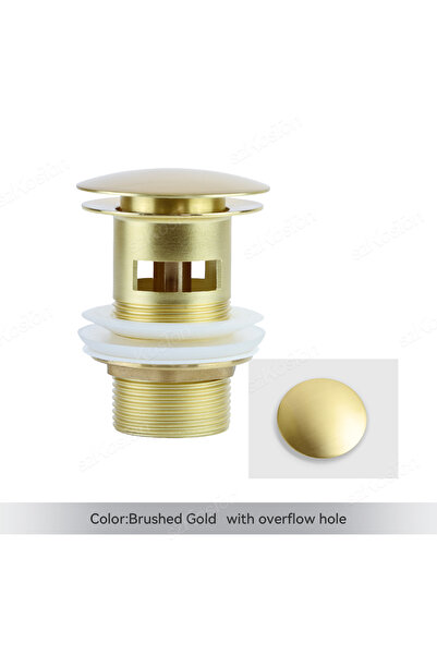 Choice Brushed Gold Hole Bathroom Sink Stopper Washbasin Pop Up Drain Plug Cover Waste Pipe Drainer With Or