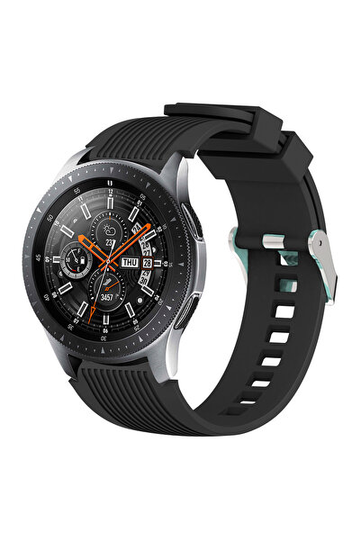 Choice ساعة جالاكسي 46 مم، سوار سيليكون أسود مقاس 22 مم لساعة جير إس 3 فرونتي...