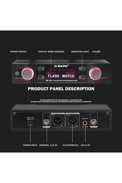 Choice EW100FIX-EU plug Karaoke Microphone G-MARK EW100 Professional UHF Handheld Mic Fixed Frequency 50M F