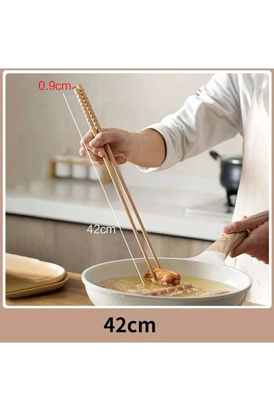 Choice 42cm Hot Pot Chopsticks Extended Fried High Temperature Resistant Household Solid Wood Anti-slip Ant