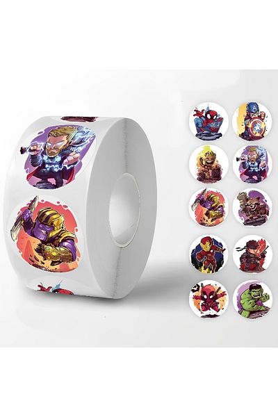 Choice 500pcs-roll 500pcs Roll Disney Movie Marvel Hero Stickers Anime Decal Skateboard Laptop Motorcycle B