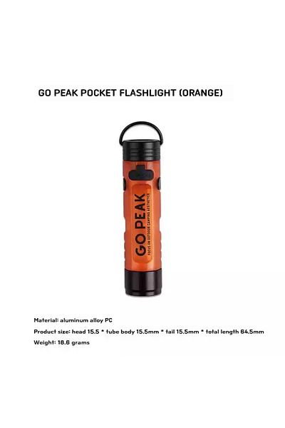 Choice Vibrant Orange Gopeak Pocket Mini Flashlight Outdoor Key Clip Cap Ambient Led Long Endurance Disaste