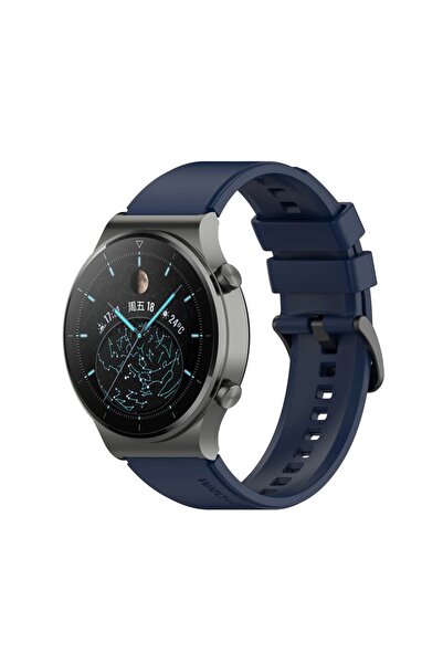 Choice حزام بديل رسمي من السيليكون مقاس 22 مم أزرق داكن لساعة GT2 Pro مقاس 4/...