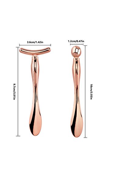 Choice 2pcs rose 2in1 Mini Eye Massage Stick Face Lifting Massage Anti Cream Eye Pouch Dark Circles Spoon A