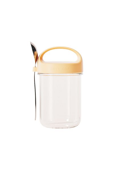 Choice 430ml Yellow 430ml New Breakfast Cups Oatmeal Cereal Nut Yogurt Salad Cup Leakproof Glass Oats Conta