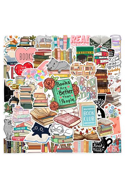 Choice 50PCS 50PCS Diary Book Reading Stickers Aesthetic DIY Scrapbook Notebook Phone Laptop Guitar Luggage