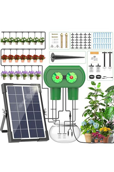 Choice 3W BSV-IC014 Solar irrigation system, split type dual pump drip irrigation kit, DIY garden courtyar