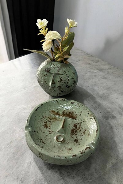 Paradise Work Set de 2 vaze minimaliste antice și scrumieră