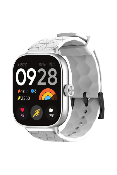 Choice سوار سيليكون أبيض بنقشة كرة قدم لساعة Redmi Watch 4، بديل لسوار ساعة M...