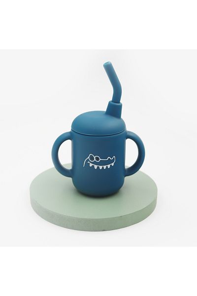 Choice dark blue New cartoon 120ML Baby Silicone Sippy Cup BPA-Free Portable Storage Snack Container Feedin