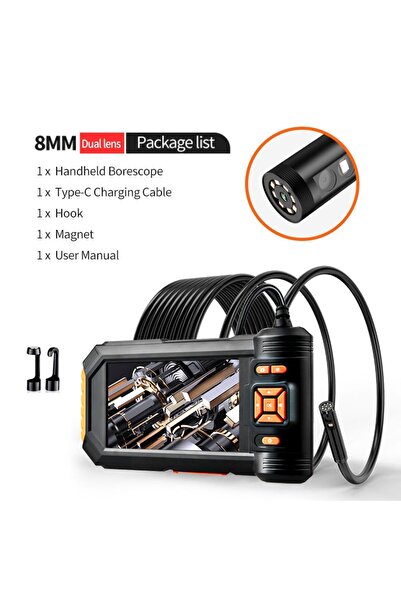 Choice 5m Dual lens Dual & Triple Lens Industrial Endoscope 1080P LCD Borescope Inspection Camera with 8mm