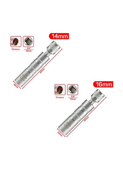 Choice Suit Spark Plug Socket Wrench Adapter 14mm16mm Set Universal Joint With Magnetic Flexible Socket Thi