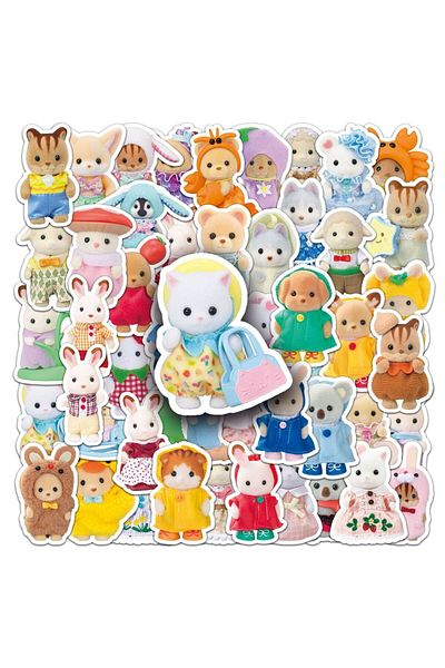 Choice 50pcs 50PCS Cute Cartoon Sylvanian Families Stickers Kawaii Waterproof Laptop Guitar Book Luggage Gr