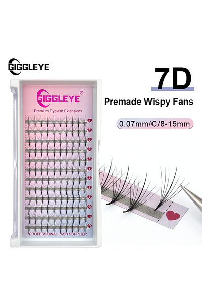 Choice 10mm 0.07mm C New 7D C/D Curl Eye Lashes Handmade Premade Volume Fans W Eyelash Extensions Natural I