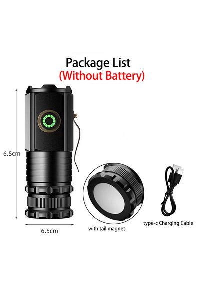 ESMARTER BH8350(No Battery) 3LED Mini Flashlight Rechargeable EDC Torch Waterproof Hiking Camping Portable Fl