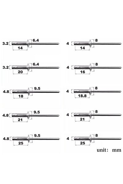 Choice 4.8x25mm 50pcs Silver Folding Blind Rivet Aluminium Alloy Rivet Fold Type 3.2mm 4.0mm 4.8mm Soft Or