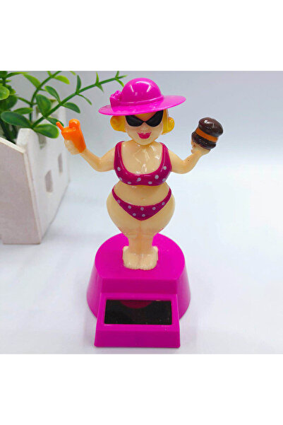 Choice قطعة واحدة باللون الوردي لتزيين السيارة تعمل بالطاقة الشمسية دمية هزاز...