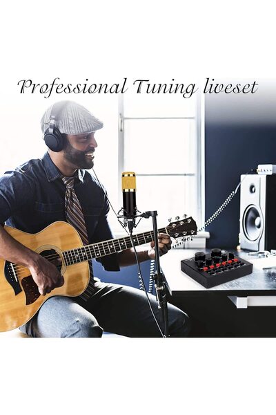 sharpdo Podcast Equipment Bundle BM-800 Mic Kit with Live Sound Card Adjustable Mic Suspension Scissor Arm