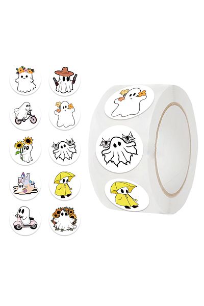 Choice 500pcs All 500PCS Halloween Cute Ghost Graffiti Roll Stickers For Suitcase Skateboard Laptop Luggag
