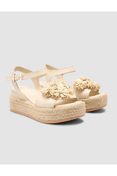 Cabani 100% Genuine Leather Beige Women's Sandals