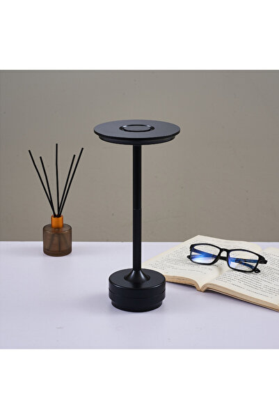 Choice مصباح طاولة أسود قابل لإعادة الشحن مزود بمستشعر لمس LED وإضاءة ليلية ل...