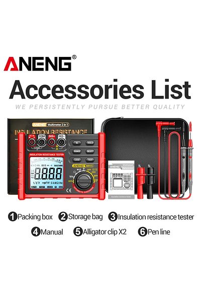 ANENG MH15 Without Battery ANENG MH15 Digital Ohmmeter Insulation Resistance Meter 6000 Count Resistor Tes