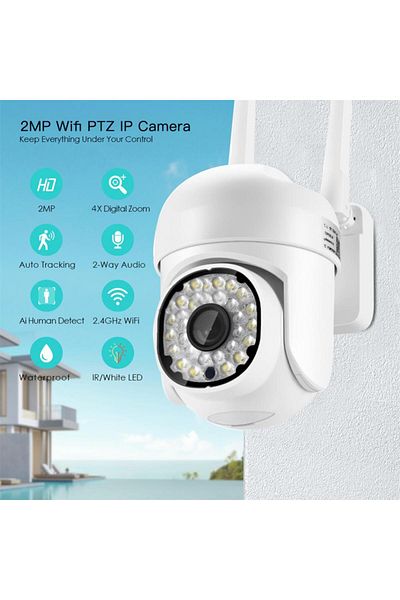 Choice Eu plug 1/3" 2MP PTZ YI IOT WiFi Outdoor 4X Digital Zoom Camera Home Security Auto Tracking Two Way