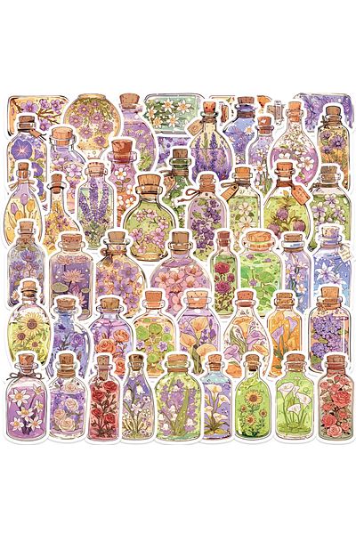 Choice 50PCS 50PCS Flower Glass Bottle Stickers DIY Skateboard Laptop Luggage Bike Motorcycle Phone Car Coo