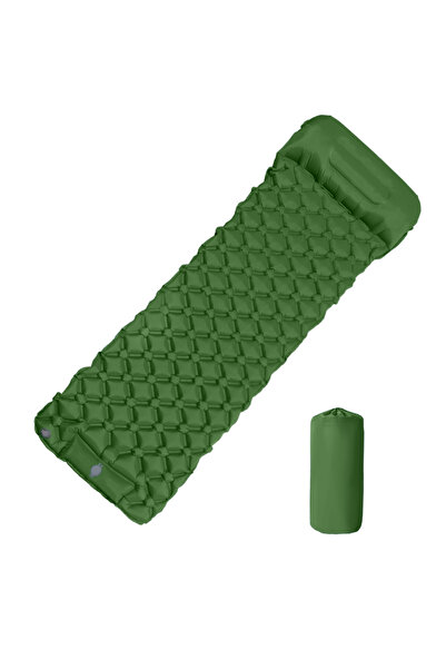 Choice مرتبة قابلة للنفخ للتخييم في الهواء الطلق باللون الأخضر مع وسادة وسجاد...
