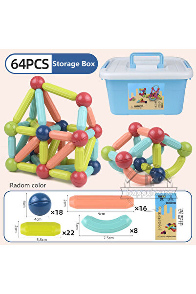Choice8 64pcs storage box Magnetic Constructor Blocks Set Toys for Kids Magnet Stick Rod Building Blocks Mon