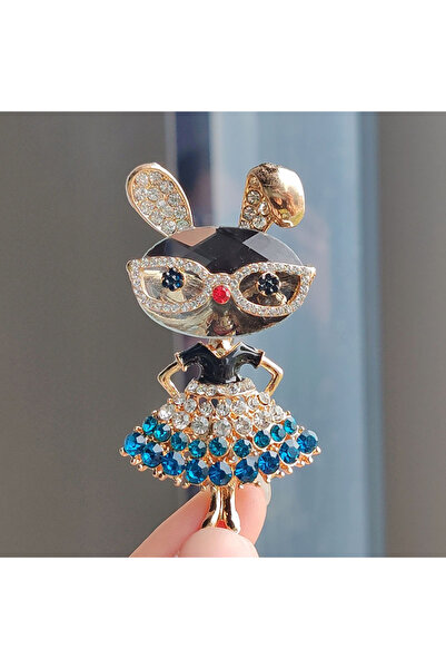 Choice I9-4-3863 رسم كاريكاتوري لأرنب عصري يرتدي نظارات، دبوس أزياء، إكسسوارا...